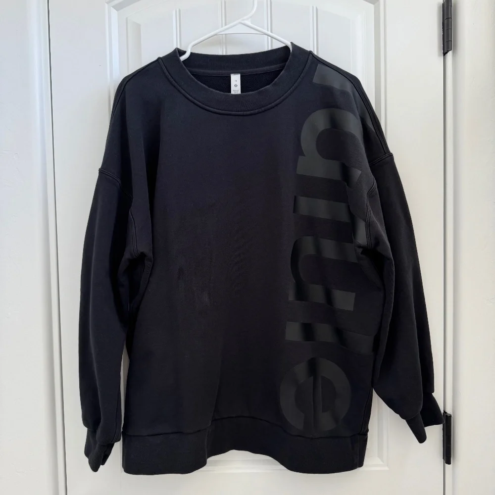Lululemon / Perfectly Oversized Crew *Logo / Black / Size 10 - Picture 1 of 6